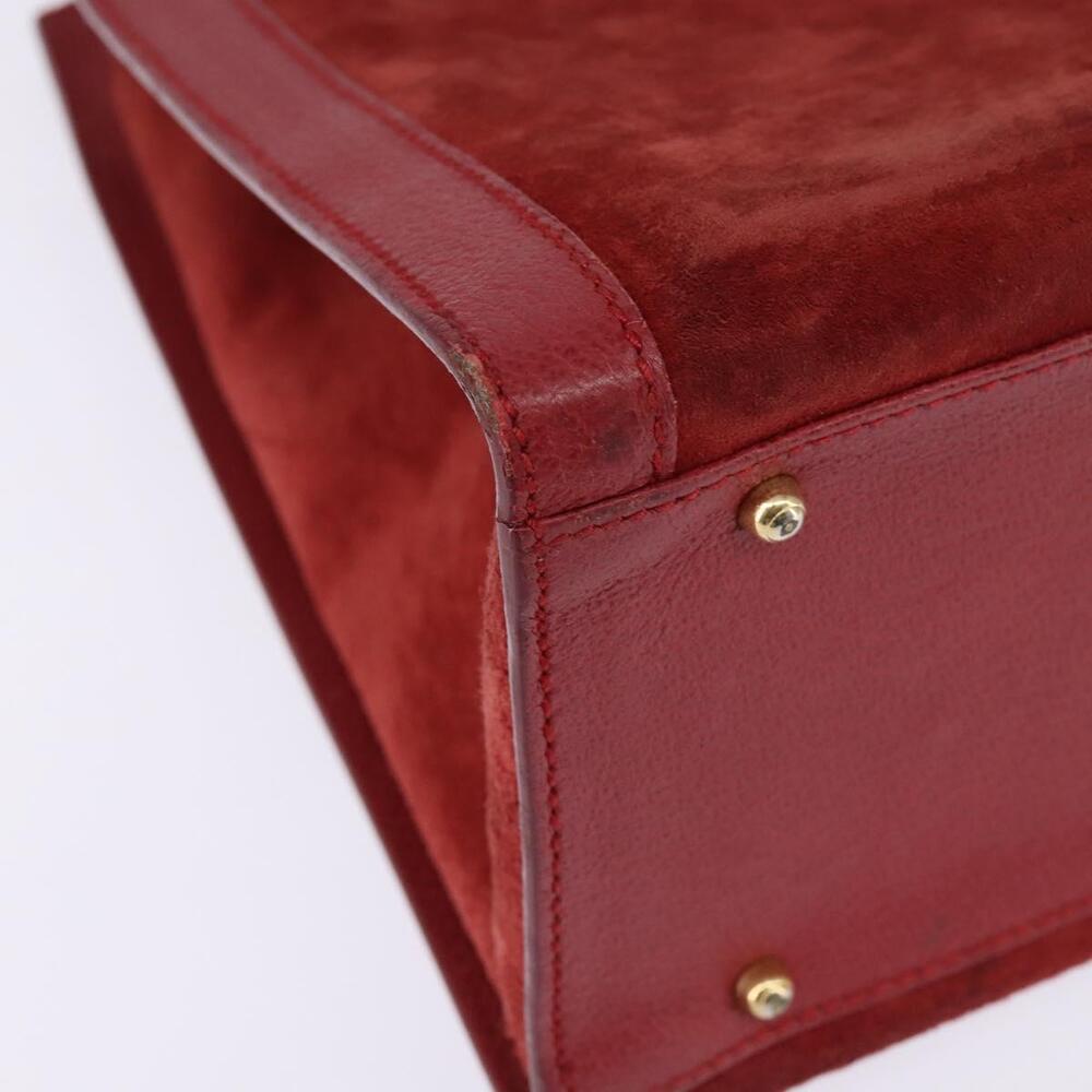 GUCCI Bamboo Hand Bag Leather Suede Red Gold 002 0260 2615 Auth 148239 - Picture 9 of 16